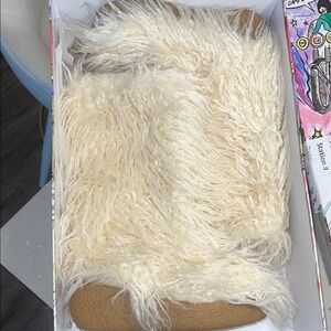 Jeffrey Campbell Cream and Tan Ankle Boots